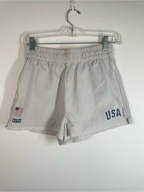 Kith Women for Team USA Erika Nylon Shorts Gray Olympics XS
